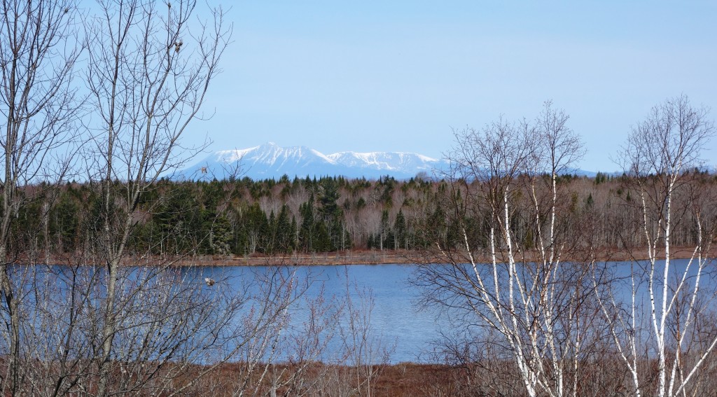 View of Mount Katahdin on way through Maine to the Miramichi